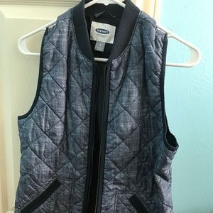 Chambray style Old Navy puffer vest